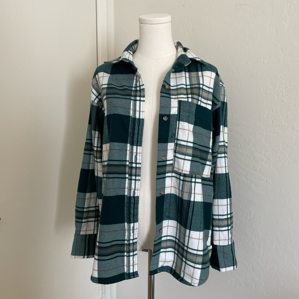 Abercrombie green flannel